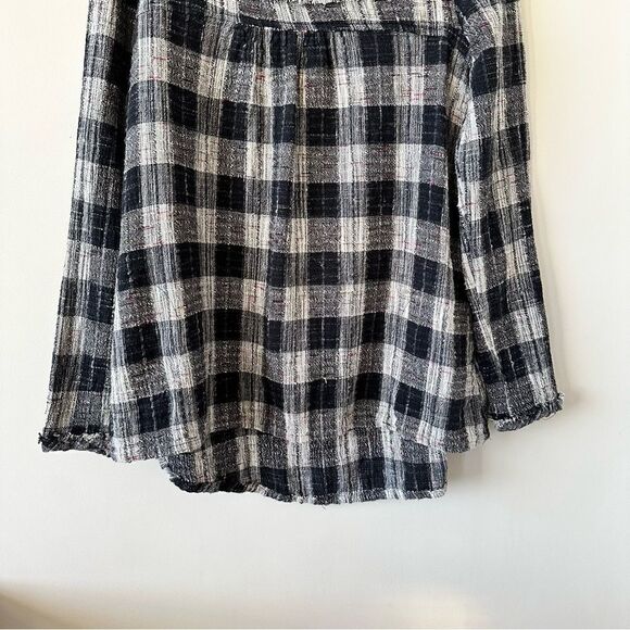 Free People-Walk In The Park Plaid Cowl Neck Tunic Top - Picture 10 of 12